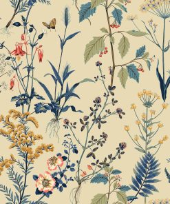 Surface Style 20.5  x 18  Parchment Meadow Peel   Stick Wallpaper