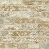 RoomMates Wallpaper Stuccoed Brown Brick
