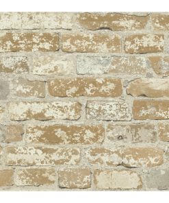 RoomMates Wallpaper Stuccoed Brown Brick