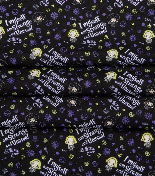 Beetlejuice Strange   Unusual Cotton Fabric - Image 3