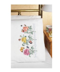 Janlynn 30 x 20 Rose Garden Stamped Embroidery Pillowcases 2pk