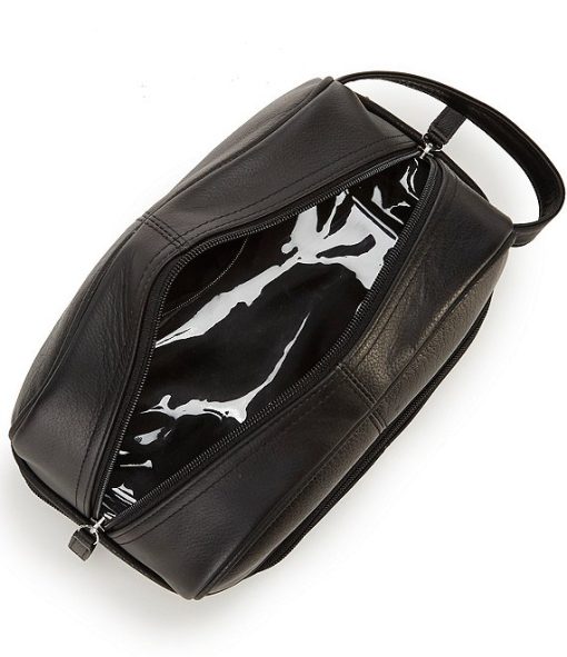 Bottom Zip Leather Travel Kit - Image 3