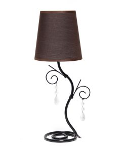 All The Rages 19 Metal Winding Desk Lamp With Brown Fabric Shade