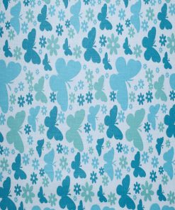 Butterflies on Teal Cotton Fabric by Quilter s Showcase