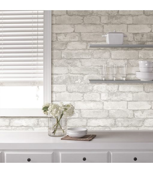 WallPops NuWallpaper Grey White Brick - Image 5