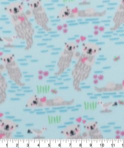 Blizzard Fleece Fabric Otters