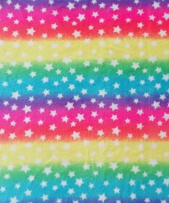 Stars on Multicolor Tie Dye Anti Pill Fleece Fabric