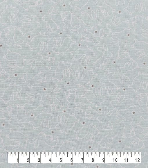 Bunny White Easter Cotton Fabric - Image 3