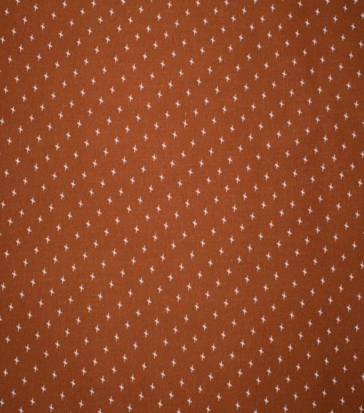 Orange Geometric Cotton Fabric