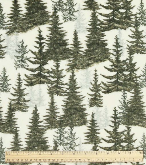 Evergreen Trees Sew Lush Fleece Fabric - Image 3