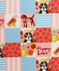 Floral Dog Block Super Snuggle Flannel Fabric