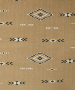 Aztec Geometrics on Tan Anti Pill Fleece Fabric