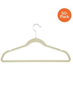 Honey Can Do 18 x 9.5 White Velvet Non Slip Suit Hangers 50pk