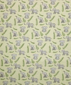 Sweet Elephants on Yellow Super Snuggle Flannel Fabric