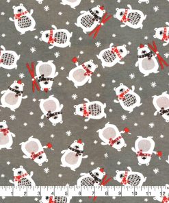 Winter Bear With Scarf Super Snuggle Christmas Flannel Fabric