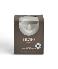 3 x 4 LED White Wave Edge Pillar Candle by Hudson 43