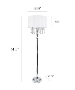 All The Rages Sheer Shade Floor Lamp with Hanging Crystals