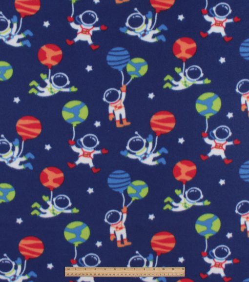 Balloon Astronaut Blizzard Prints Fleece Fabric - Image 2