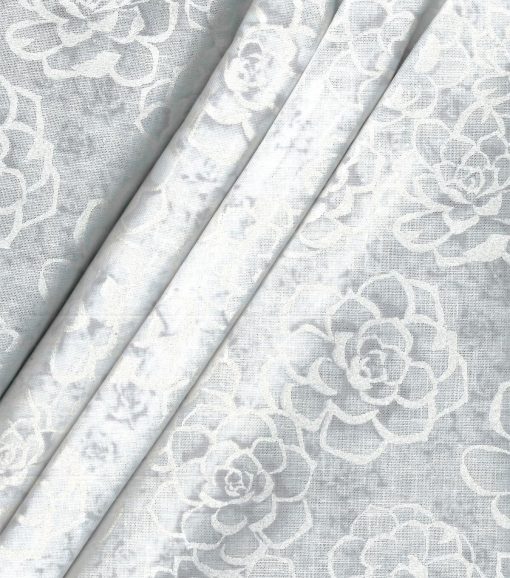 Pearlescent White Succulent Quilt Cotton Fabric by Keepsake Calico - Image 3