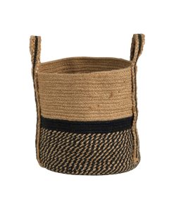 Nearly Natural 13 Boho Handwoven Jute Basket With Handles