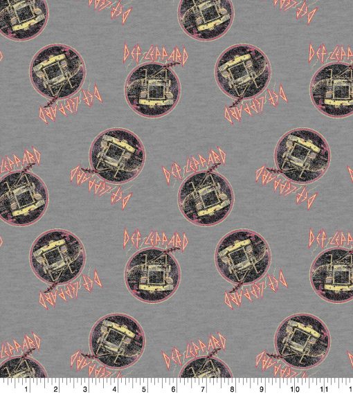 Def Leppard Icon Heathered Cotton Fabric