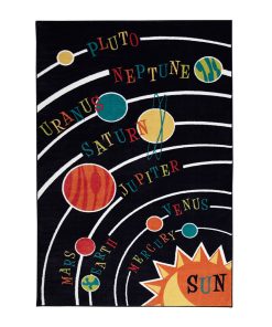 Solar System Kids Rug Black 5  X 8