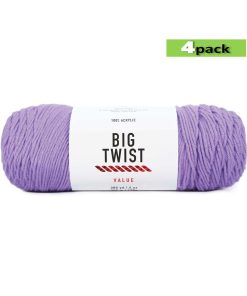 4pk Solid Lilac Medium Weight Acrylic 380yd Value Yarn by Big Twist
