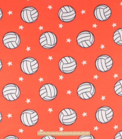 Orange Volleyball Superstar Blizzard Fleece Fabric - Image 2