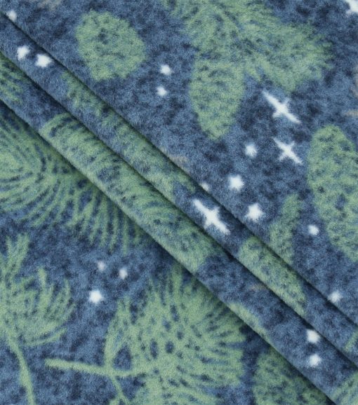 Blue Pinecone   Needles Luxe Fleece Fabric - Image 2