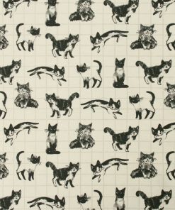 Cats on Grid Super Snuggle Flannel Fabric