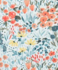 Blue Watercolor Packed Floral Anti Pill Fleece Fabric