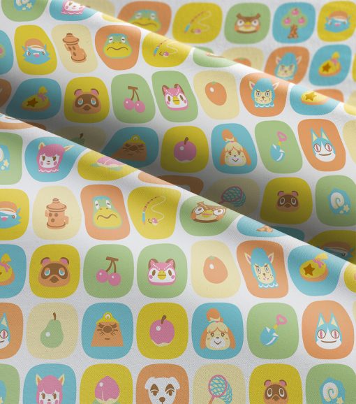 Animal Crossing Friends Tile Cotton Fabric - Image 3