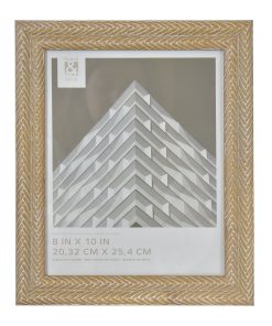 8 x 10 Natural Textured Herringbone Tabletop Picture Frame by Place   Time