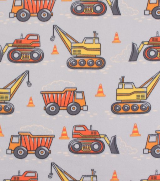 Blizzard Fleece Fabric Constructon Truck Gray - Image 2