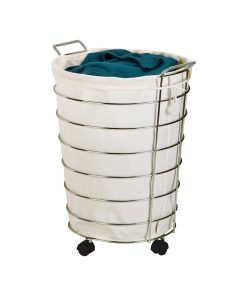 Honey Can Do 20 x 25 Chrome Rolling Hamper With Removable Laundry Bag