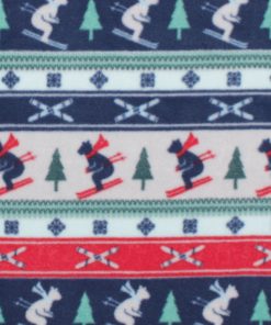 Blue   Red Polar Bear Fair Isle Anti Pill Fleece Fabric