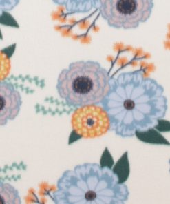 White Floral Blizzard Fleece Fabric
