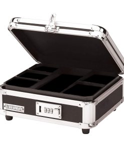 Vaultz Black   Chrome Plastic Locking Cash Box With Handle