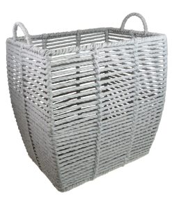 14.5 Gray Basket With Circle Handles