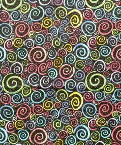 Multicolor Swirls Quilt Glitter Cotton Fabric by Keepsake Calico