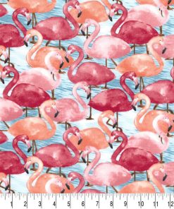 Flamingo Friends Novelty Cotton Fabric