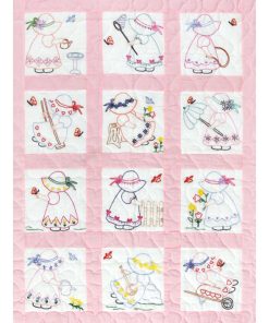 Jack Dempsey 9 Girls Stamped Nursery Quilt Blocks 12ct