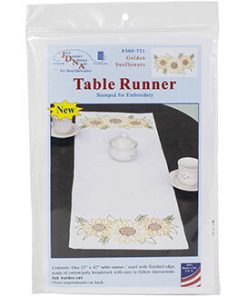 Jack Dempsey 15 x 42 Sunflowers Stamped Table Runner