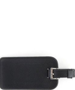 Leather Luggage Tag with Silver Hardware