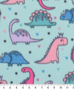 Smiling Dinos Blizzard Fleece Fabric