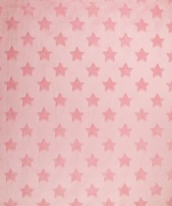 Soft   Minky Light Pink Star Fleece Fabric