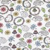 Hedgehogs   Mushrooms Super Snuggle Flannel Fabric