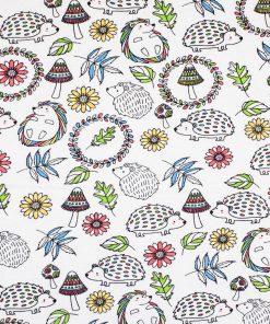 Hedgehogs   Mushrooms Super Snuggle Flannel Fabric
