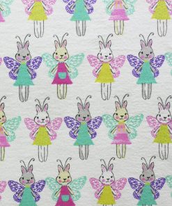 Multi Color Bunny With Wings Super Snuggle Flannel Fabric