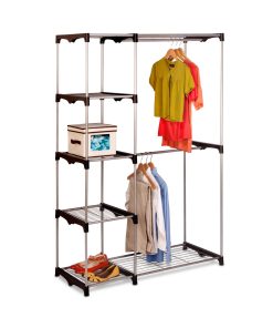 Honey Can Do 45 x 68 Freestanding Closet With Double Bar   Shelves